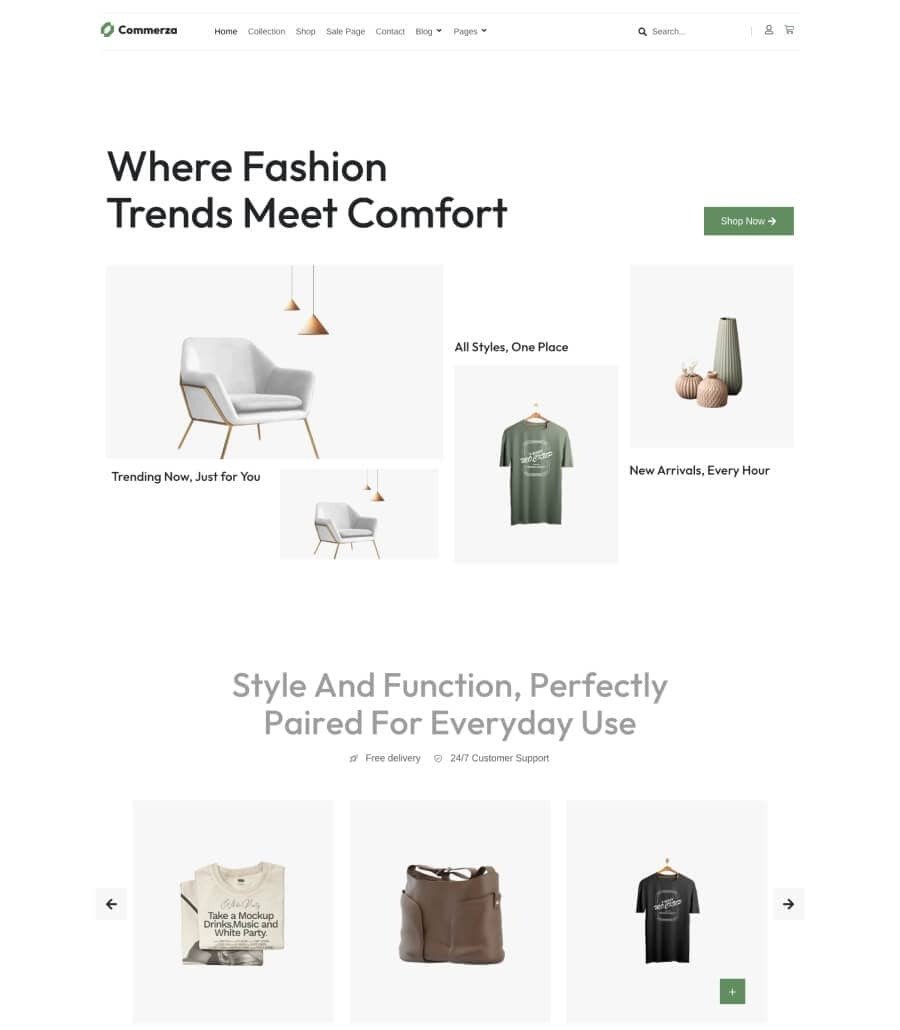 Commerza – Multipurpose eCommerce Template for Elementor