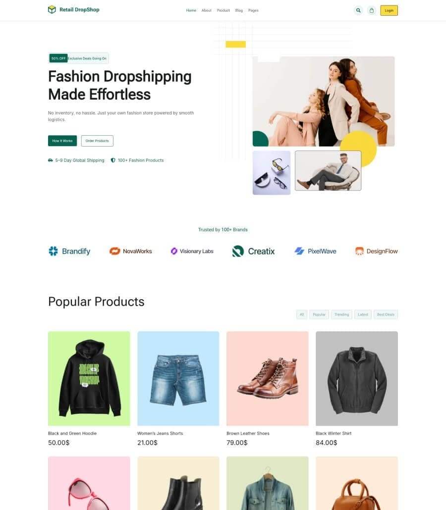 Retail DropShop – Dropshipping Website Template for Elementor