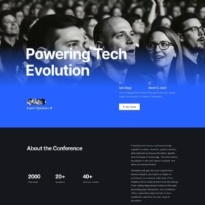 EvenTise – Elementor Conference & Event Website Template